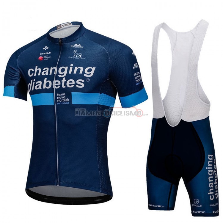 Abbigliamento ciclismo Novo Nordisk Manica Corta 2018 Blu